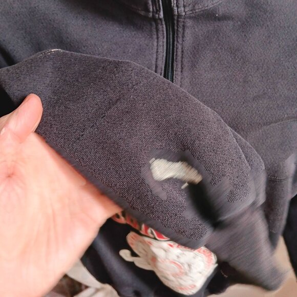 Large Vintage 90's Sweatshirt BIG RED Nebraska Cornhuskers Half-Zip Pullover USA - Picture 8 of 10